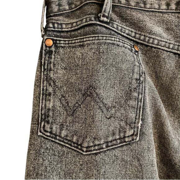 Vintage 90s Wrangler Black Stone Washed Cotton Denim Western Jeans Size 36x32 - Picture 15 of 16